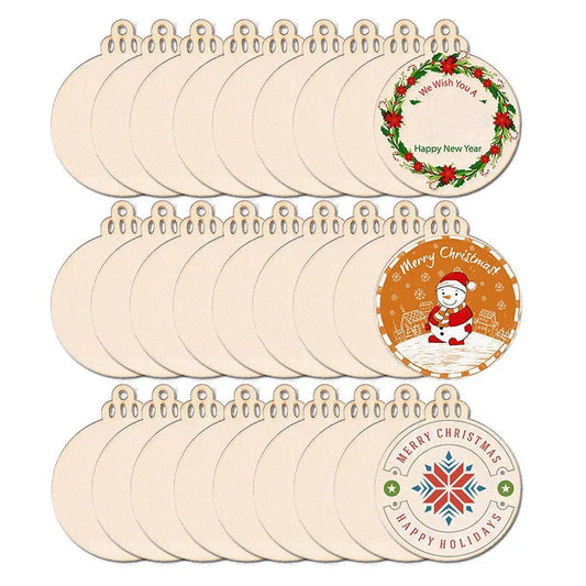 Houten figuur om zelf te schilderen/kleuren – kersthanger set 5/10/20 stuks – 6,5 cm