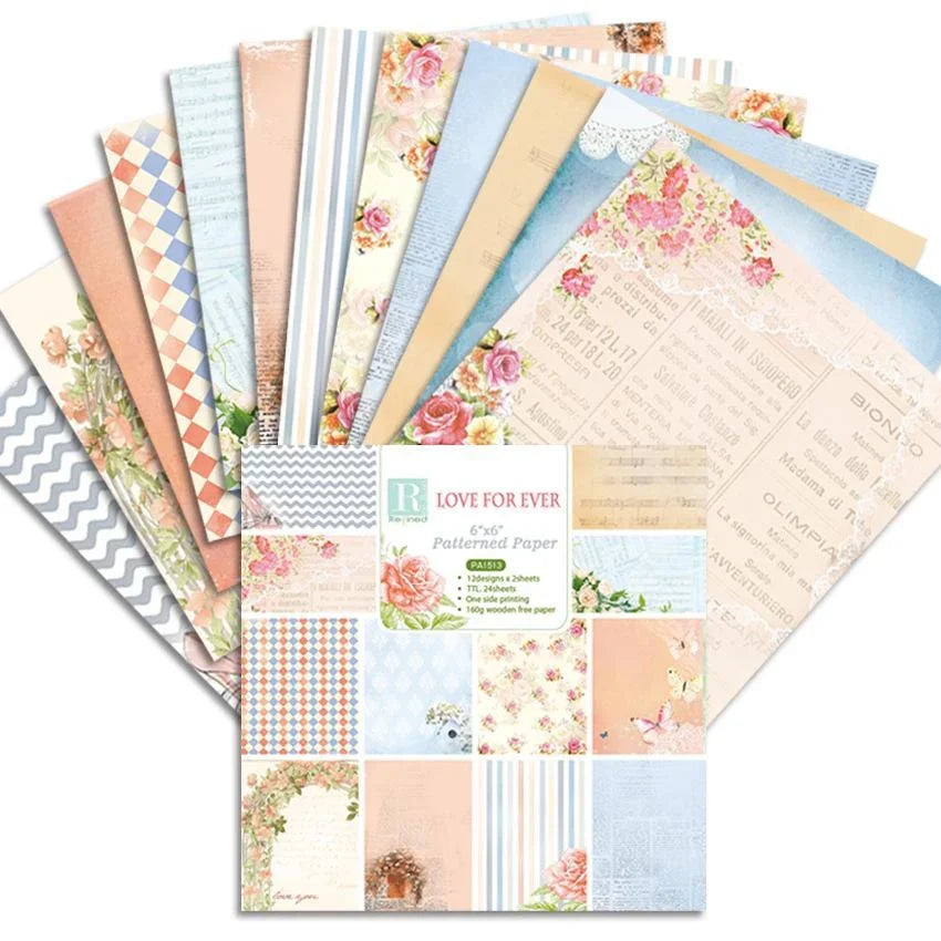 Papier voor kaarten maken of scrapbook Sweet Love dieren 15,24 cm