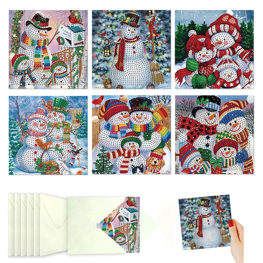 Diamond Painting Kerstkaarten set – 6 kerstkaarten met enveloppen - HK079
