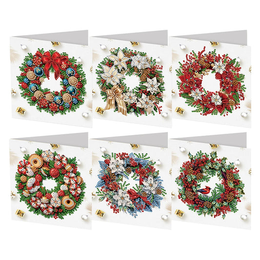 Diamond Painting Kerstkaarten set – 6 stuks creatieve kerstkaarten maken - HK066