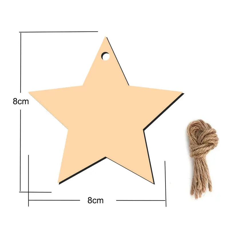 Houten figuur om zelf te kleuren/schilderen – Kerstversiering 10 stuks
