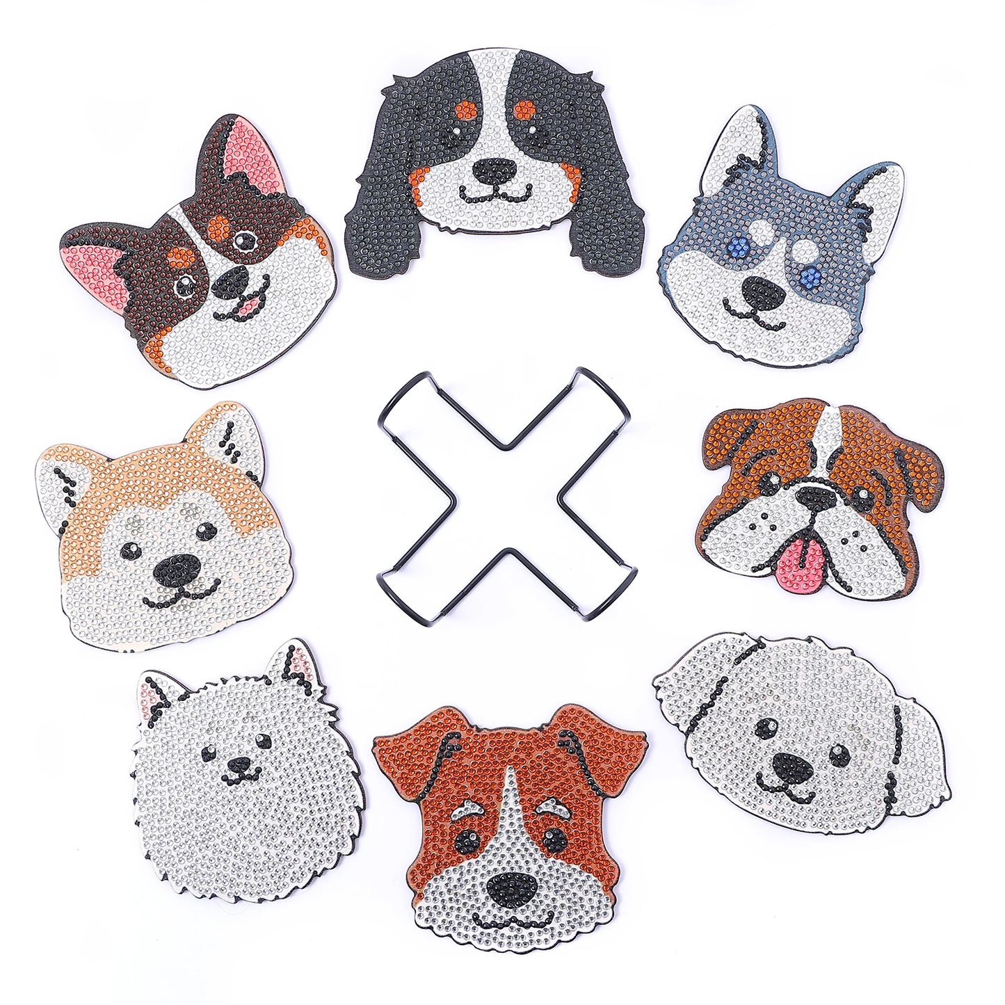 Diamond Painting Onderzetters Koeien, honden of katten met Houder