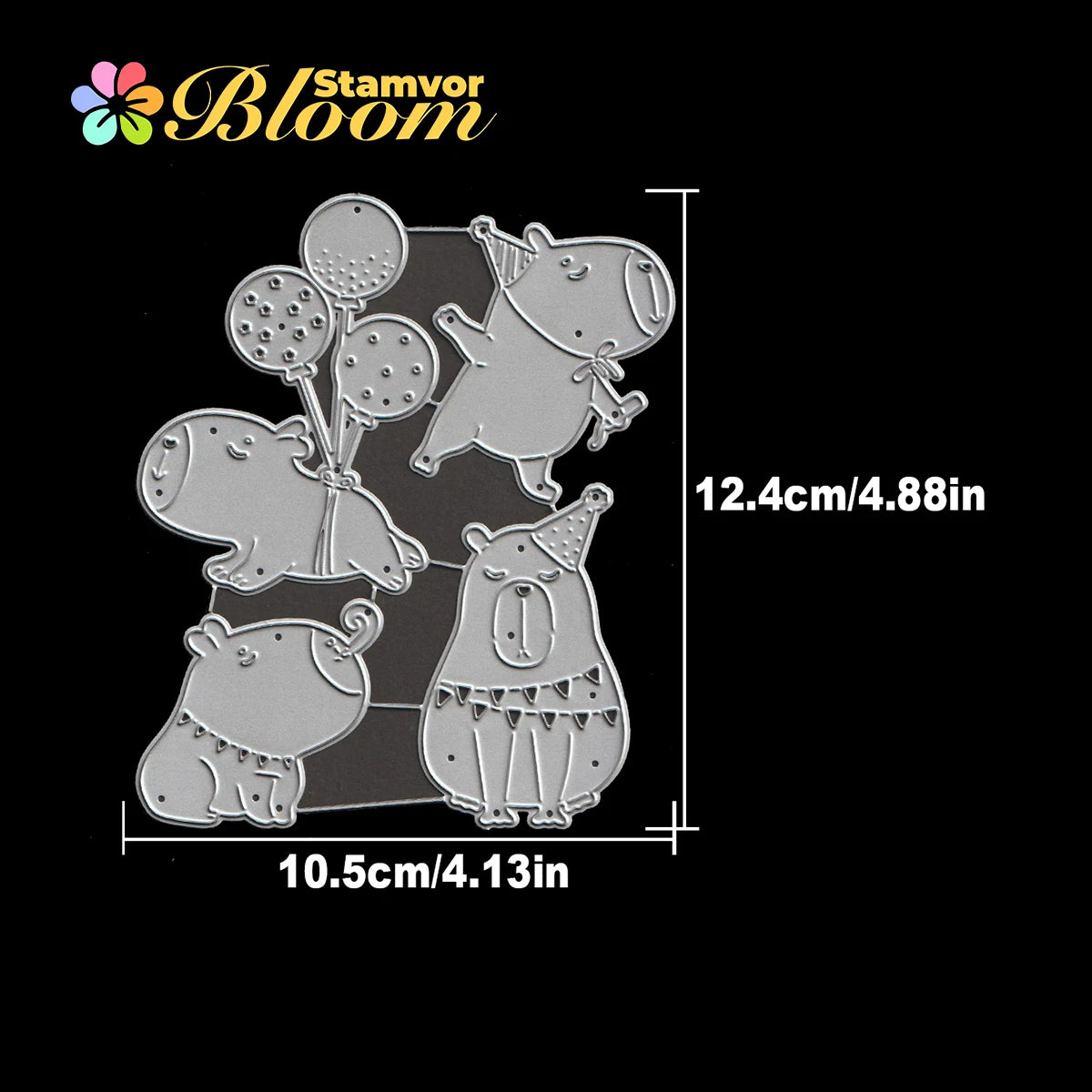 Snijmallen set Capibara Verjaardag Feest Decoratie Embossing Stencil