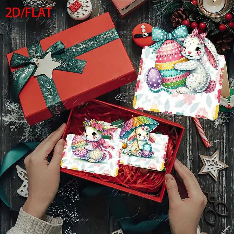 Diamond Painting Wenskaarten Pasen – Set van 6 Unieke Paaskaarten