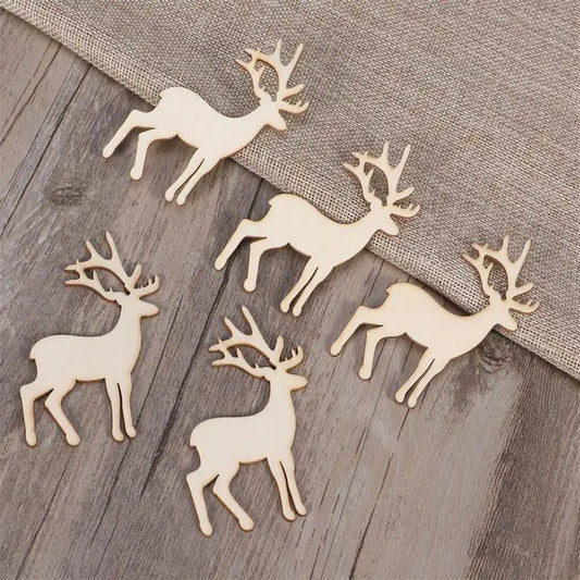 Houten figuur om zelf te kleuren/schilderen – rendier kerstdecoratie