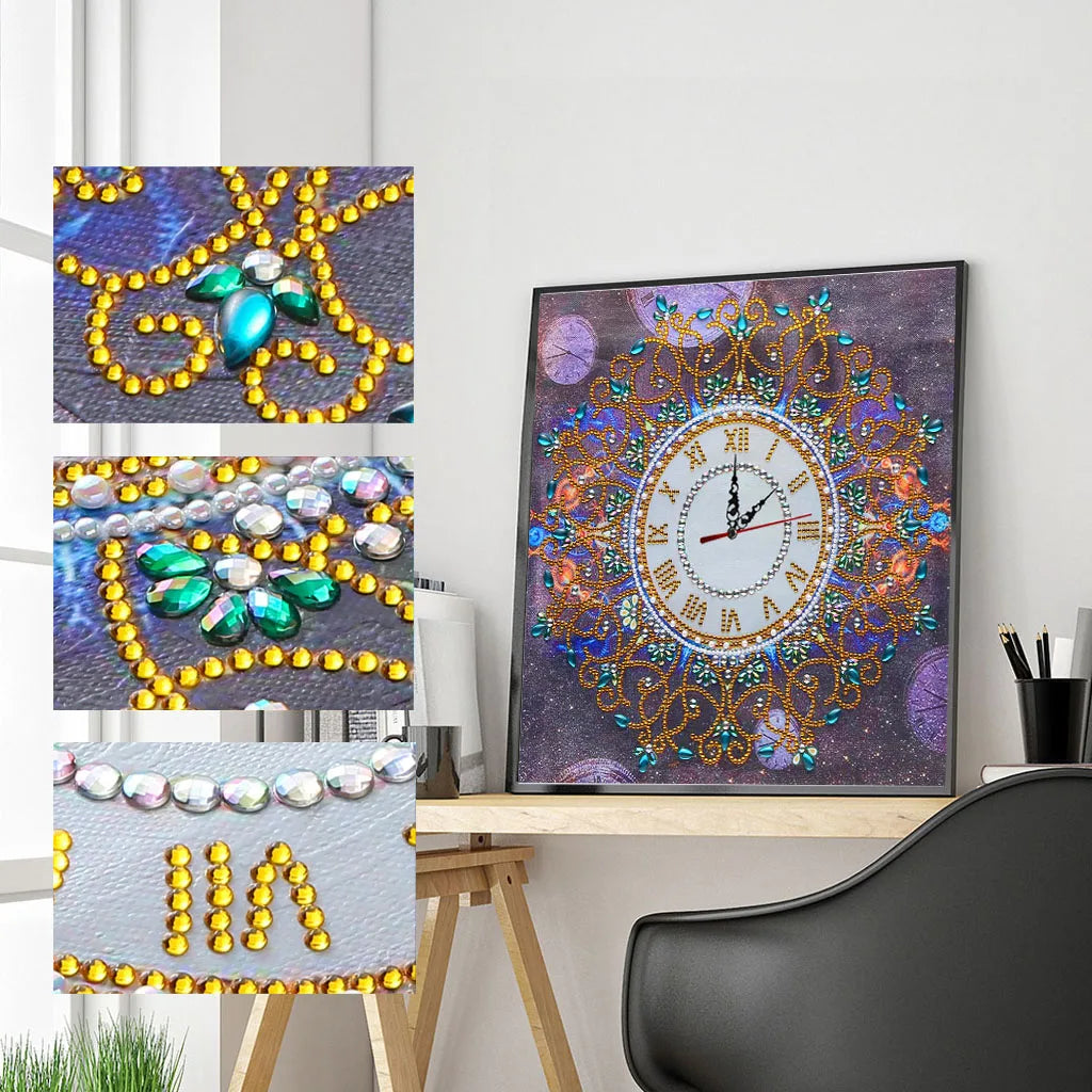 Diamond Painting Klok Mandala Rond Canvas met Steentjes