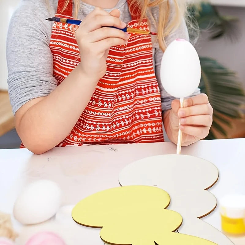 Houten Paas figuren om zelf te kleuren/schilderen – 20 houten konijntjes
