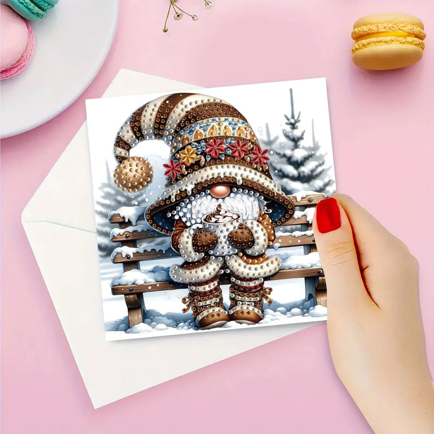 Diamond Painting Kerstkaarten set - 6 stuks feestelijke wenskaarten maken