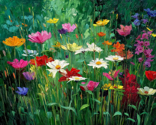 Schilderen op nummer Bloemen - verschillende maten en optioneel met lijst - 9976159