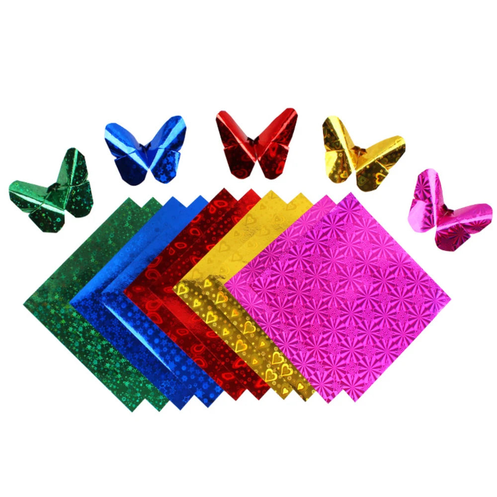 Papier voor kaarten maken en scrapbook glitter origami papier 15 x 15 cm