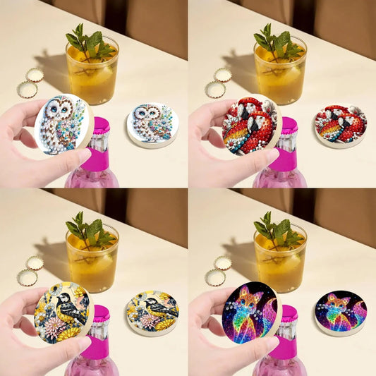 Diamond Painting Flesopener Rond Hout Strass Decoratief