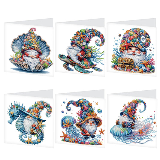 Diamond Painting Wenskaarten set – 6 stuks creatieve kaarten met strass steentjes - HKA107