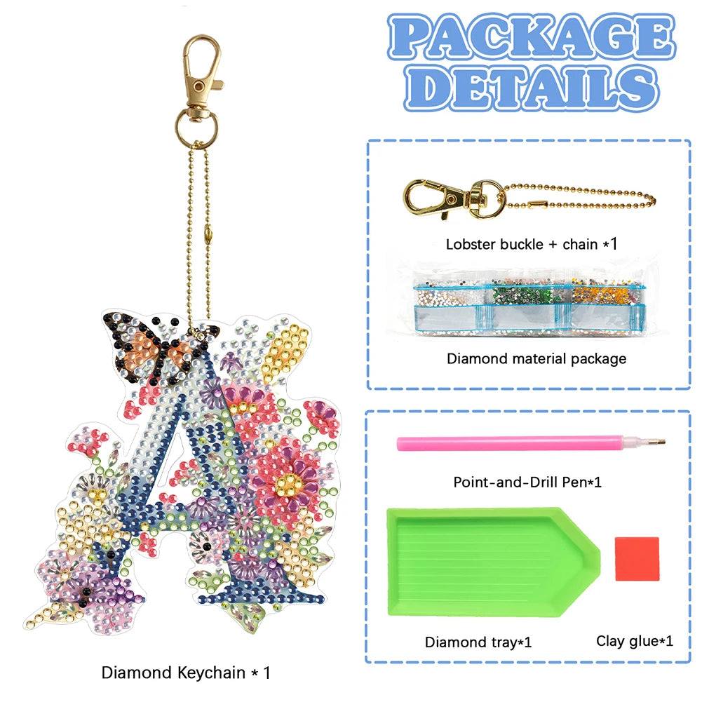 Diamond Painting Sleutelhanger set - Speciale Vorm Letters