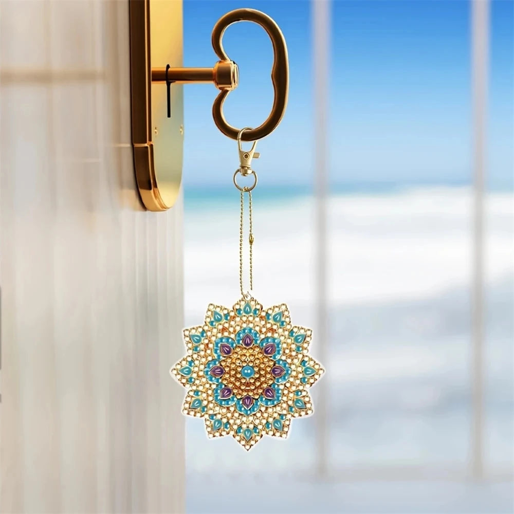 Diamond Painting Sleutelhanger set Dieren & Mandala 6 Stuks