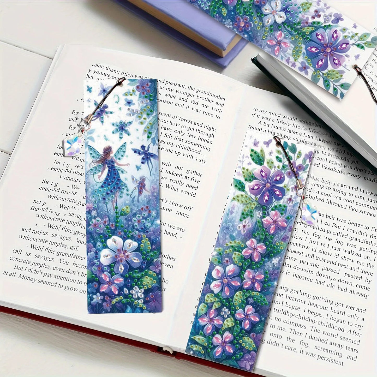 Diamond Painting Boekenlegger Feeën en Bloemen Set van 3