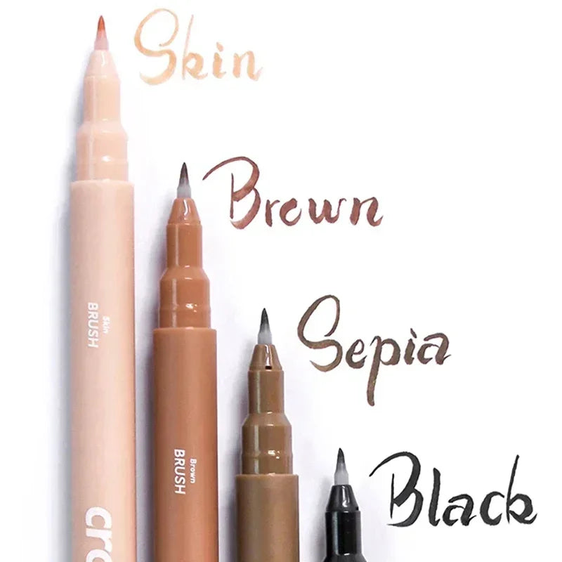 Stiften set Pigma Micron fineliners zwart/bruin met diverse puntdiktes