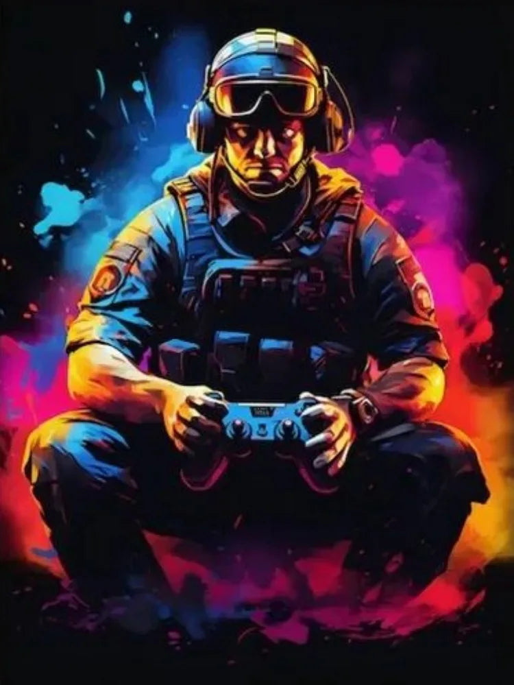 AB Diamond Painting op canvas - Fairy Dust Neon Game Controller