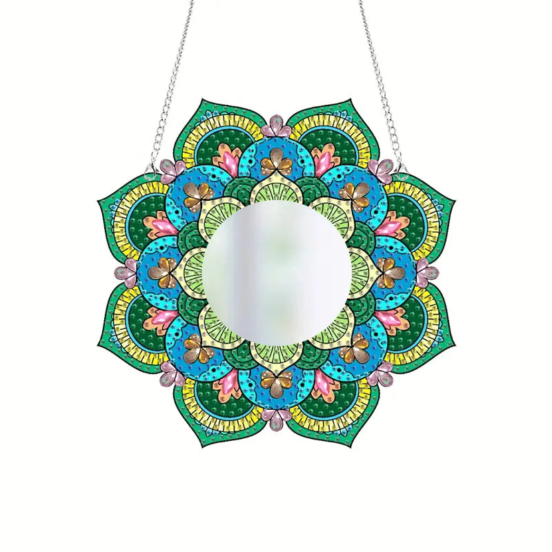 Diamond Painting Spiegel Bloemrijk Make-up Accessoire met Ketting - JZ026