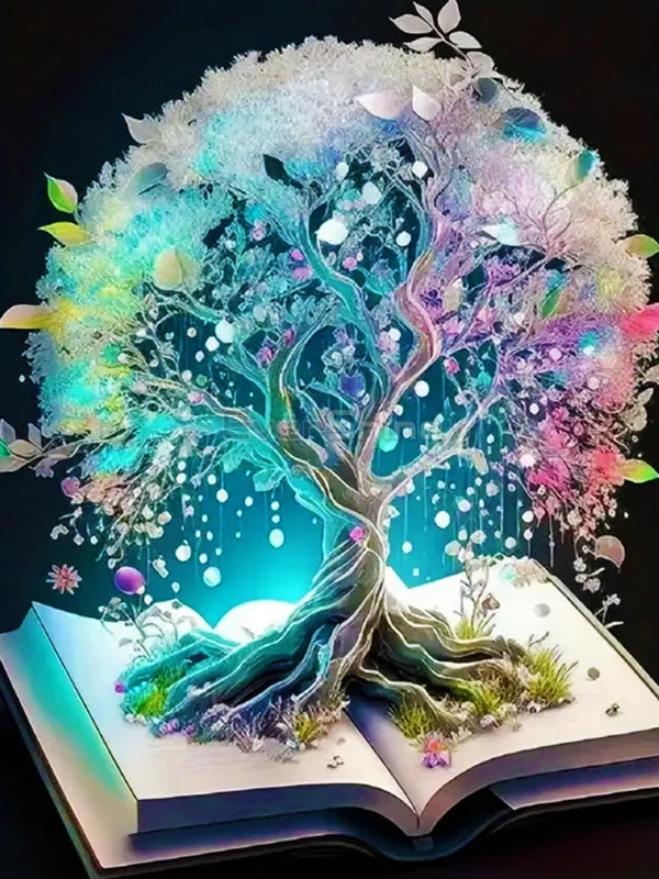 AB Diamond Painting met AB en Fairy dust steentjes – Boom landschap