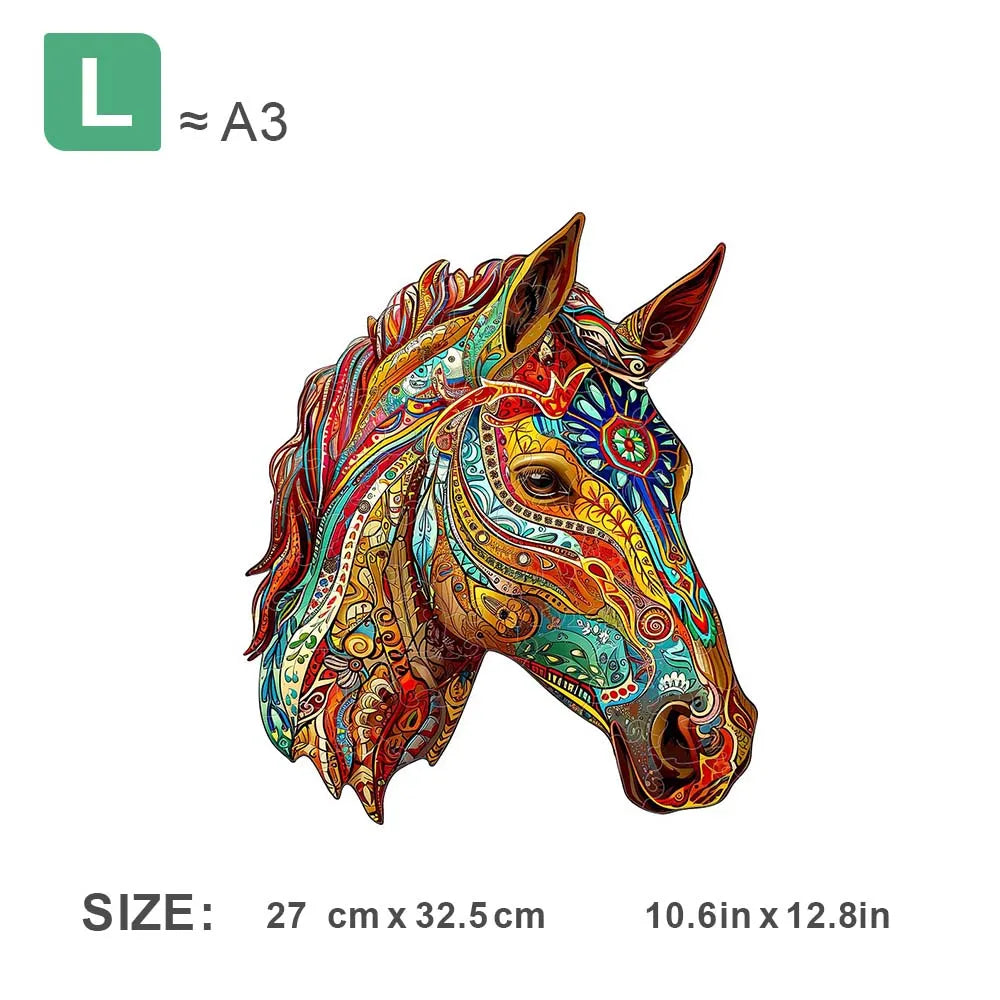 Houten figuren puzzel paard – uniek design in geschenkdoos