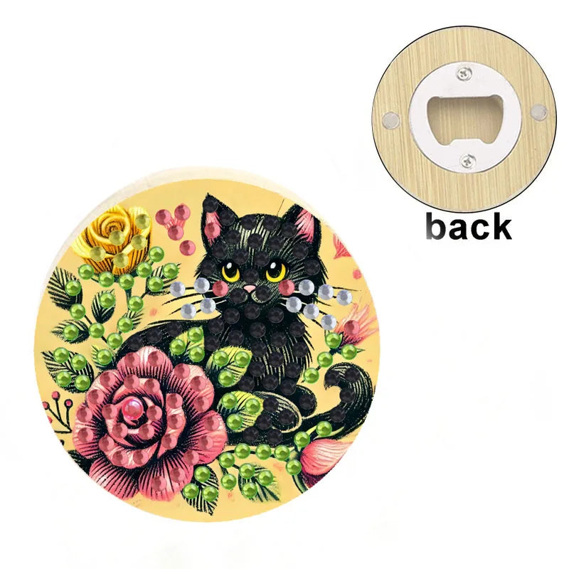 Diamond Painting Flesopener Houten Rond Decoratief Cadeau