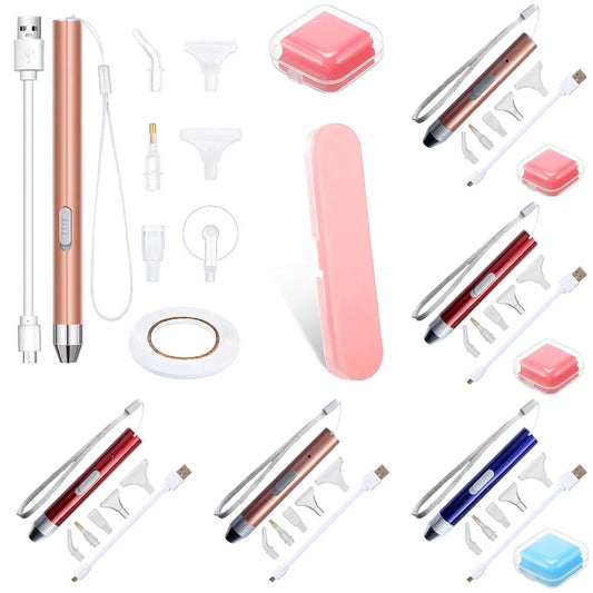 Diamond Painting Pen met verlichting - USB oplaadbaar met opzetstukken