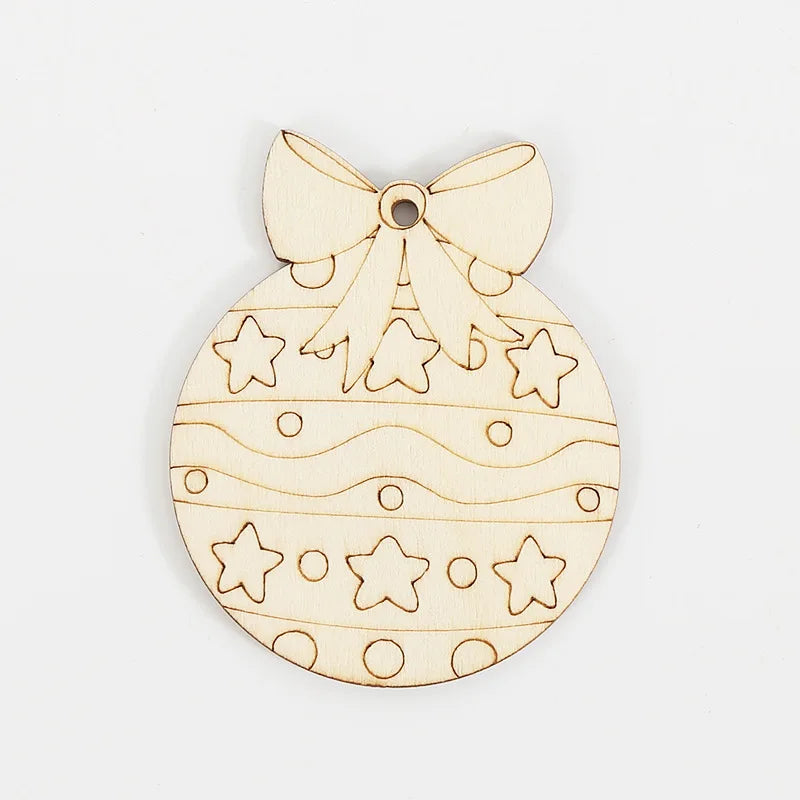 Houten figuur om zelf te kleuren/schilderen kerstboom hanger decoratie