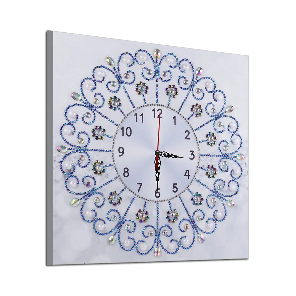Diamond Painting Klok op canvas en uurwerk voor creatieve wanddecoratie
