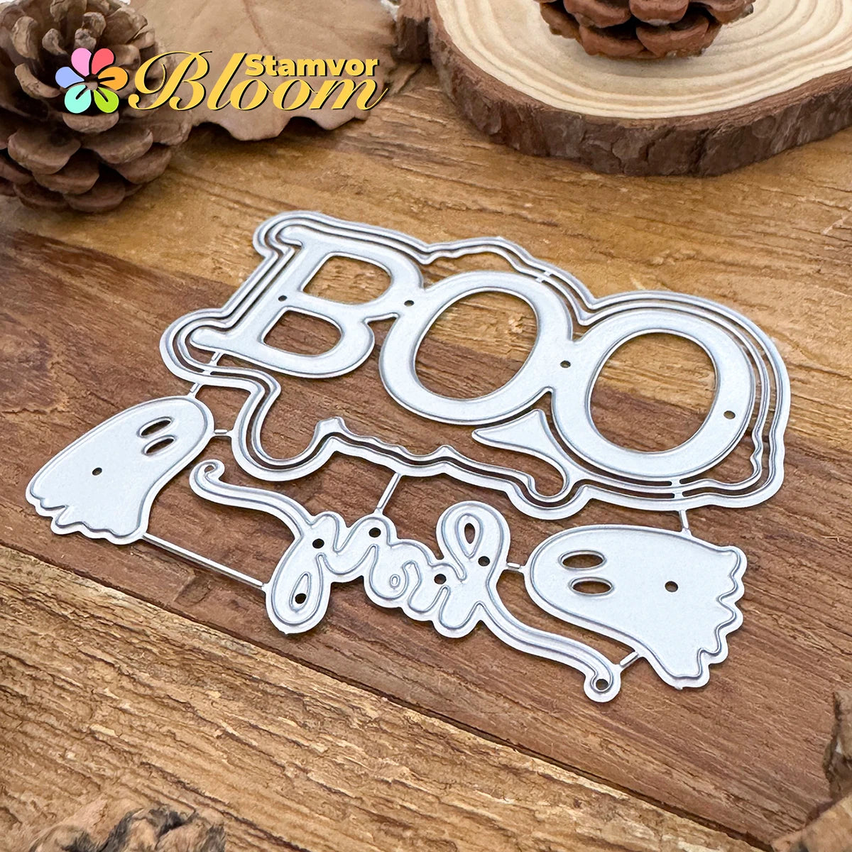 Snijmal Halloween BOO spook tekst metaal snijvormen