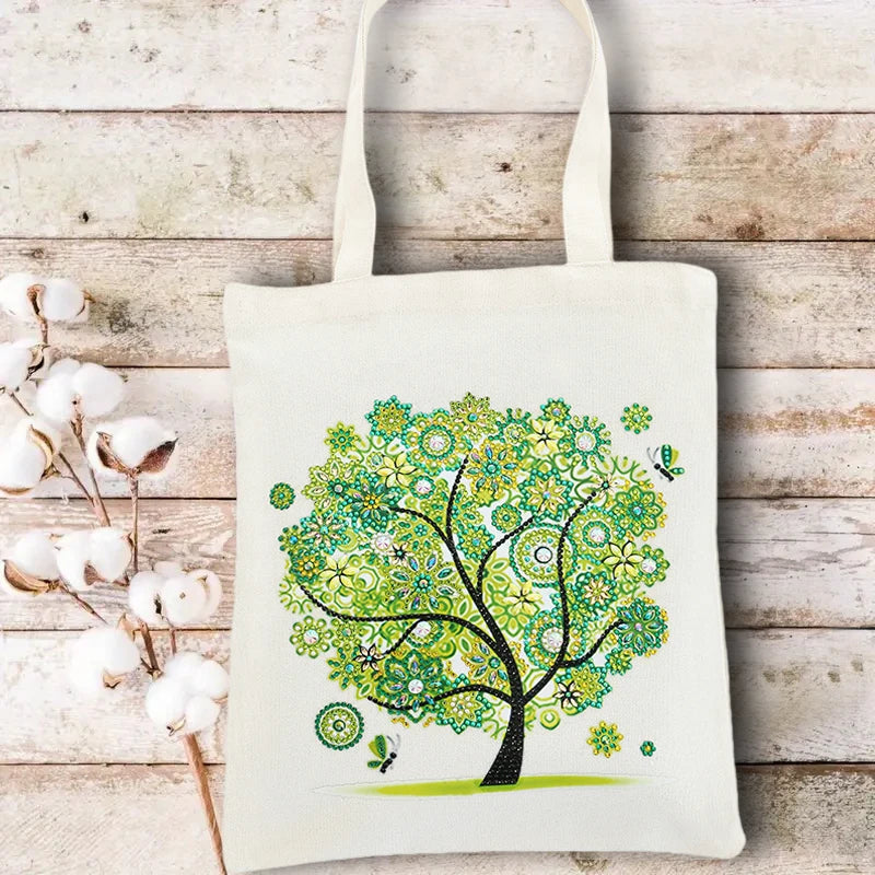 Diamond Painting Tas Seizoenen Shopper met Steentjes