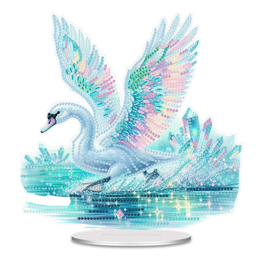 Diamond Painting Tafelornament Acryl Decoratie Set voor Beginners en Volwassenen - Zwaan