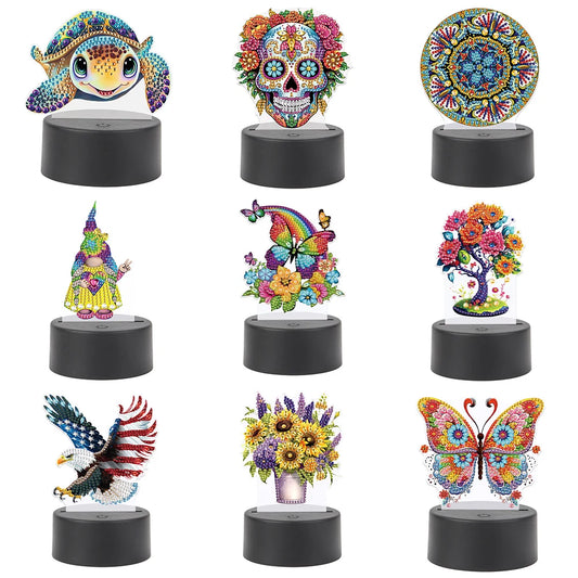 Diamond Painting Lamp met LED Verlichting – Creatieve Tafellamp met Steentjes en Uniek Design