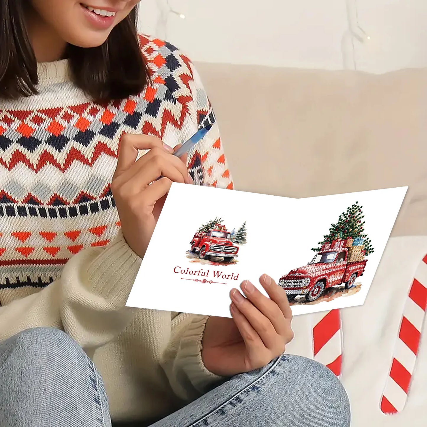 Diamond Painting Kerstkaarten set 6 stuks voor kerst en nieuwjaar