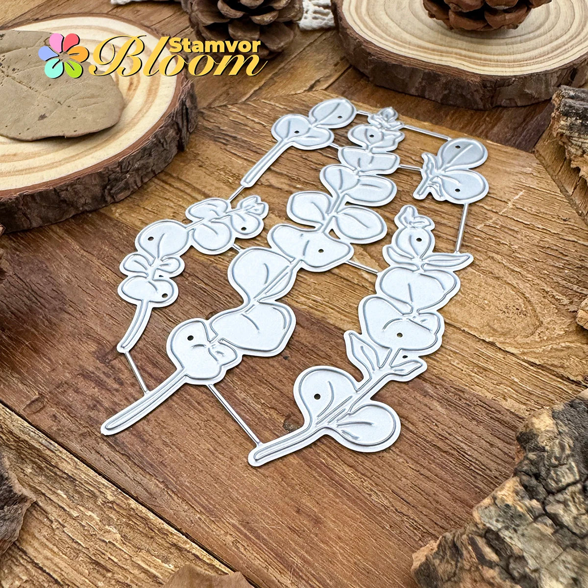 Metalen snijmal eucalyptus takjes en bladeren sierlijk design