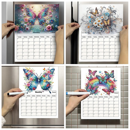 Diamond Painting Kalender Vlinder Magnetische Planner voor Koelkast