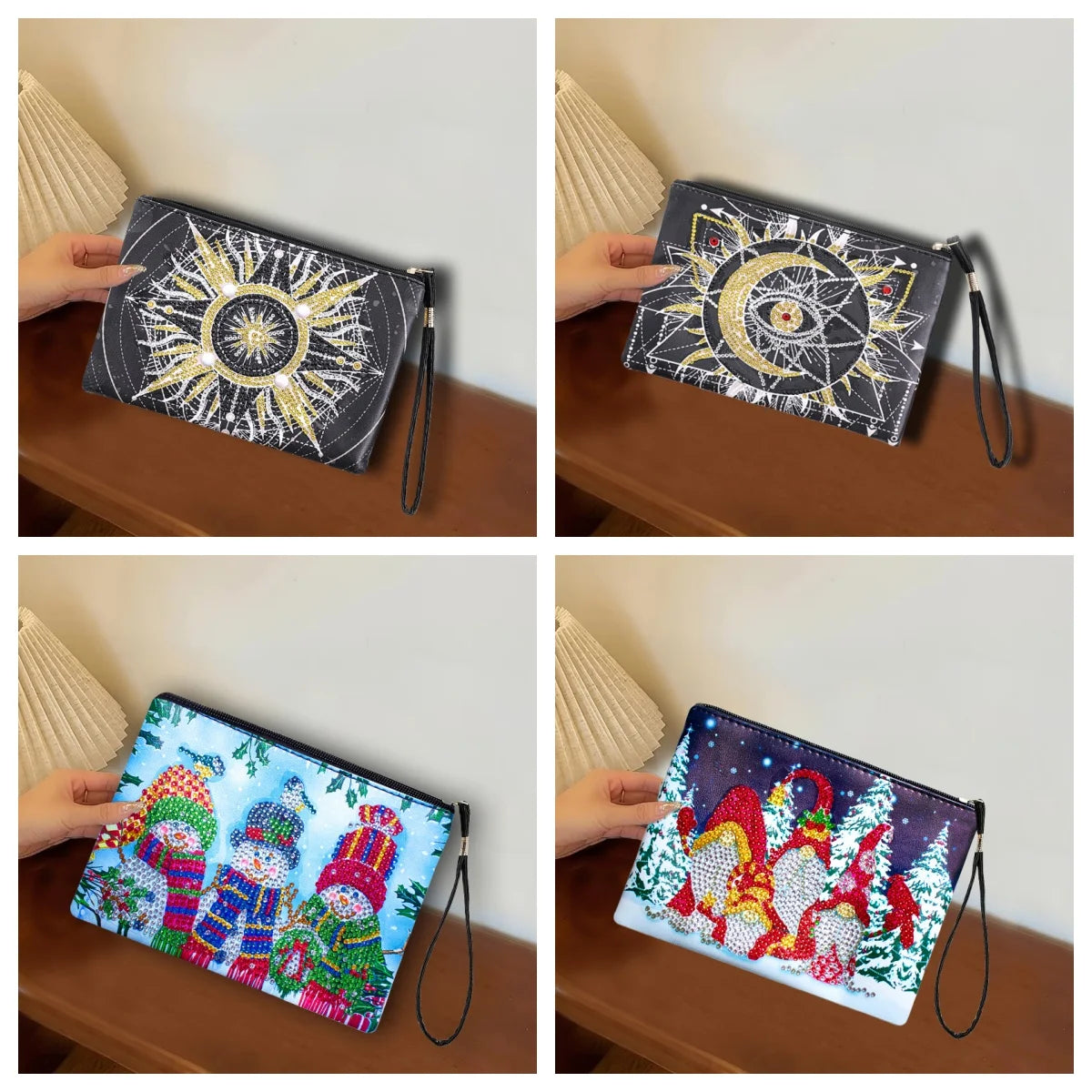 Diamond Painting Etui Kerst Ontwerp Luxe PU Leren Clutch voor Dames