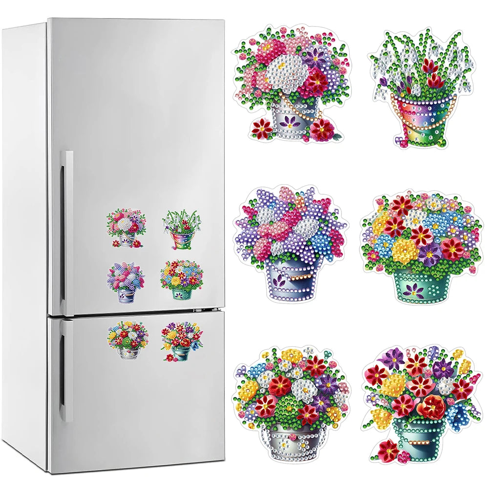 Diamond Painting Magneten – Bloemen en Cartoon Designs voor Koelkastdecoratie