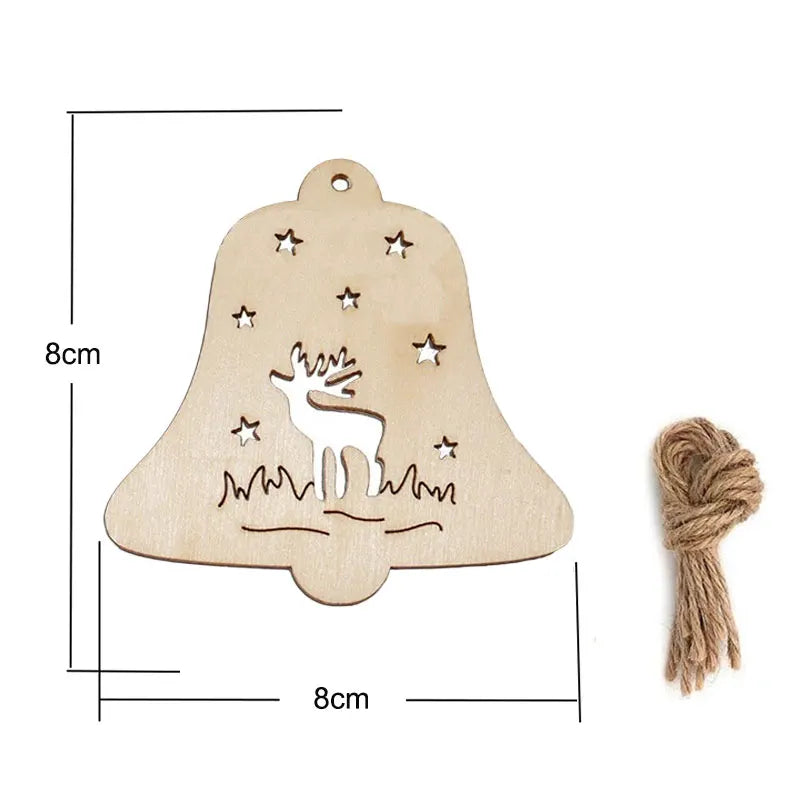 Houten figuur om zelf te kleuren/schilderen – Kerstversiering 10 stuks