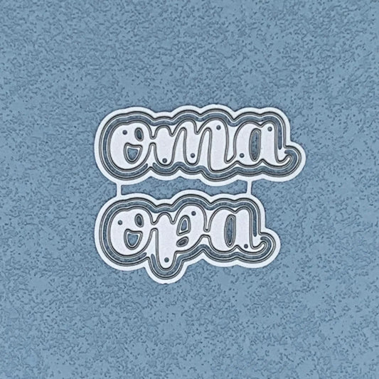 Metalen snijmal - Nederlandse teksten - oma opa 5X4.3 CM