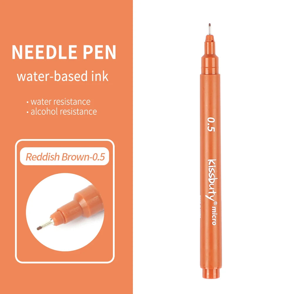 Stiften set Pigma Micron fineliners zwart/bruin met diverse puntdiktes