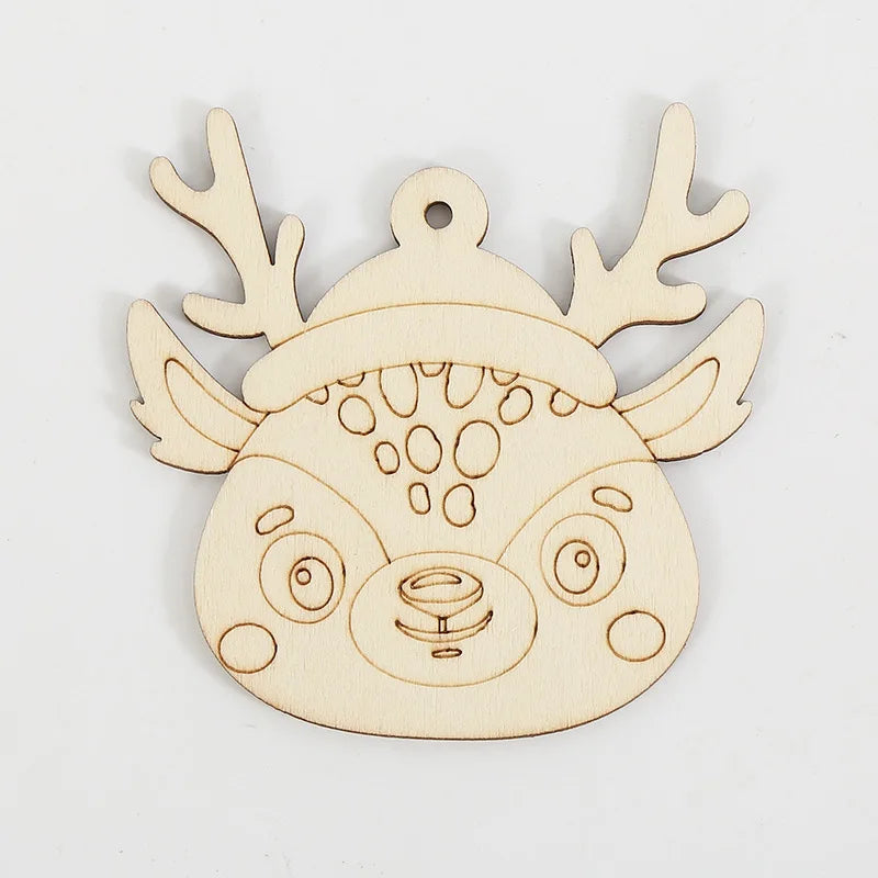 Houten figuur om zelf te kleuren/schilderen kerstboom hanger decoratie