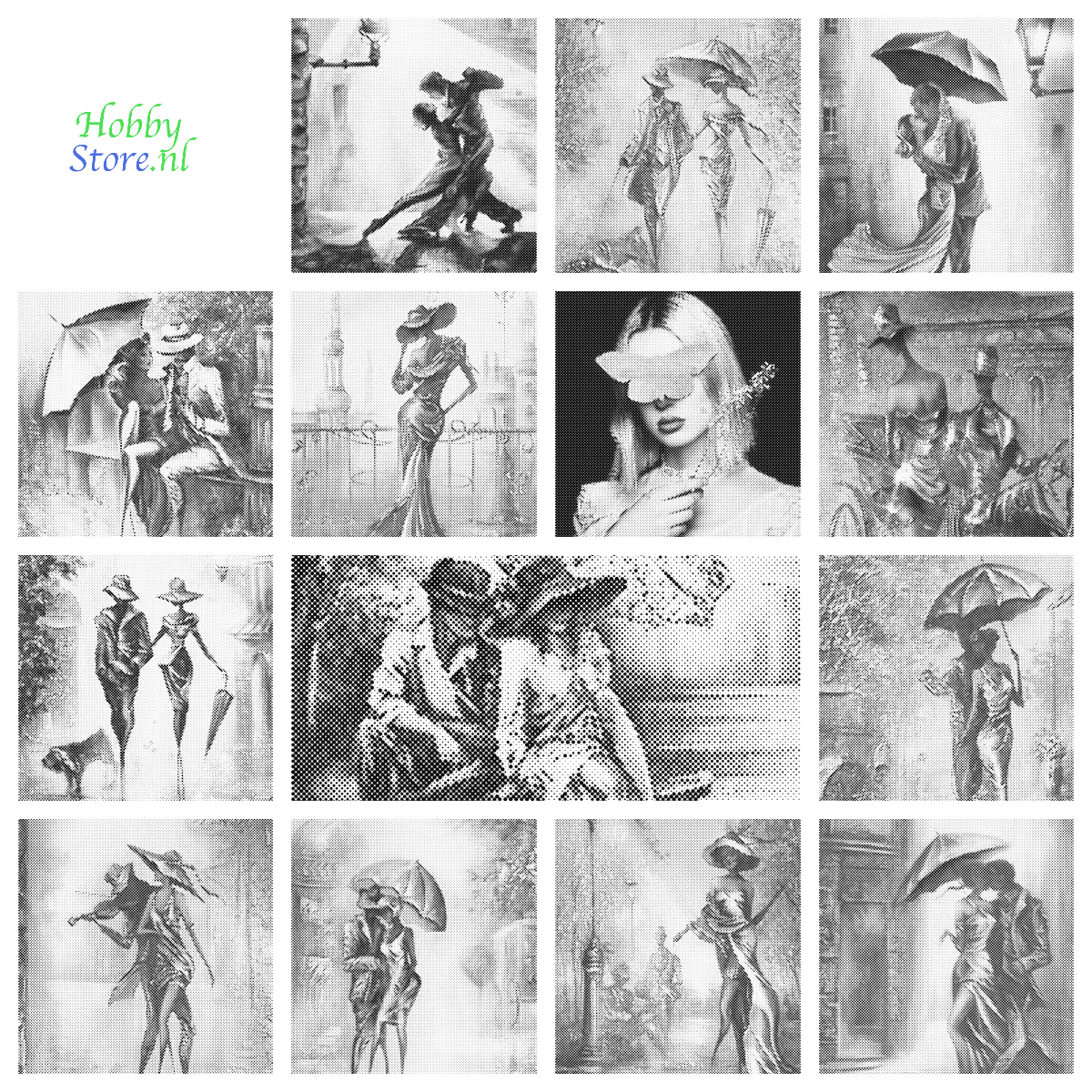 DOT Painting – Deftige dames & dansende koppels (40x60cm t/m 60x90cm)