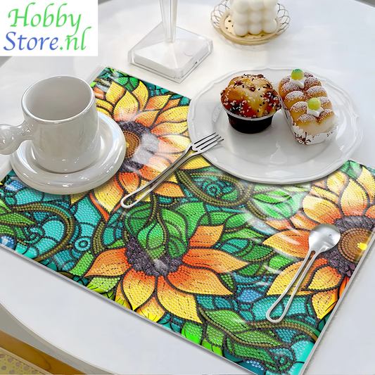 Diamond Painting Placemat Bloemenmotief – Hittebestendig & Antislip
