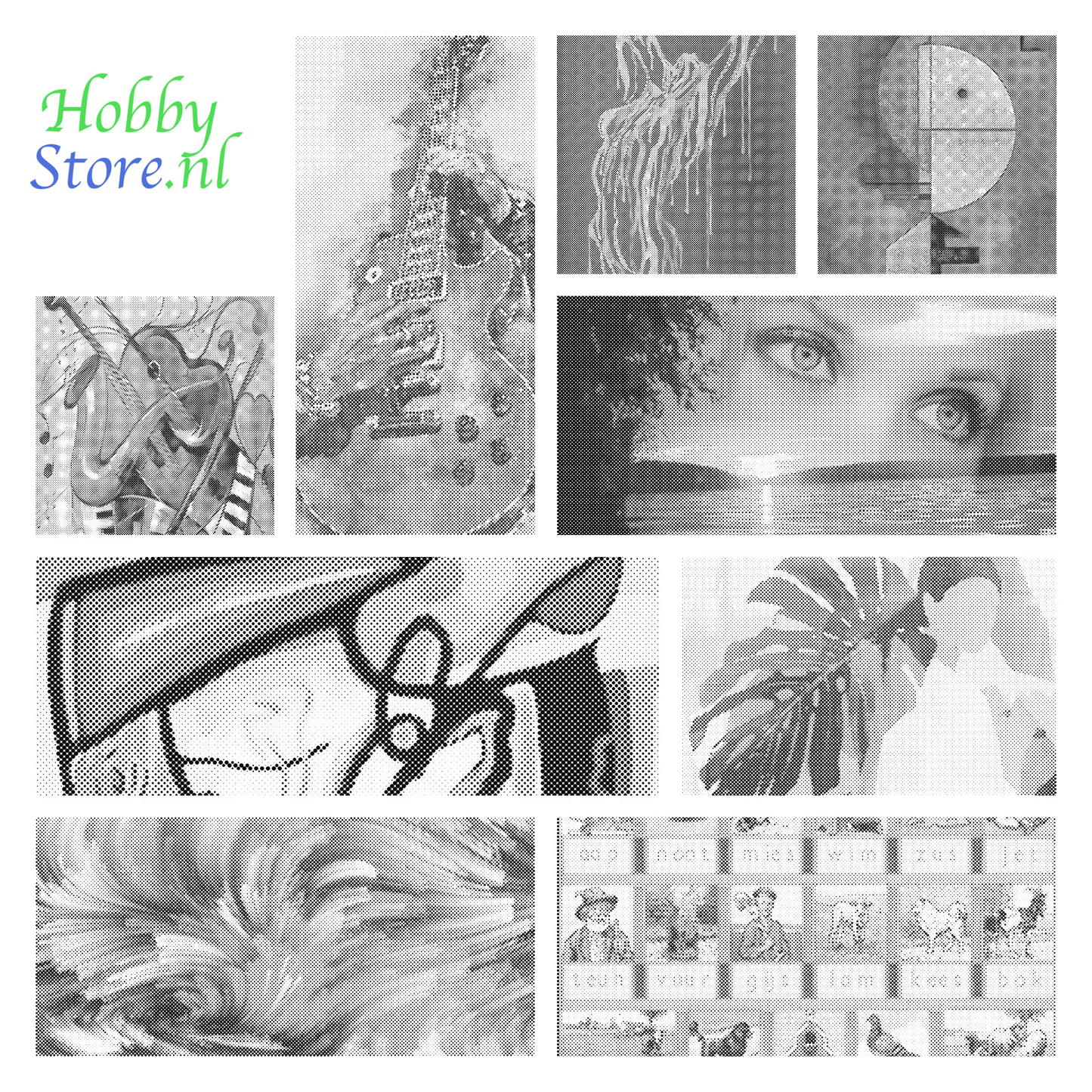 DOT Painting Abstract en Aap Noot Mies - Keuze uit 30x40cm, 45x60cm of 60x80cm